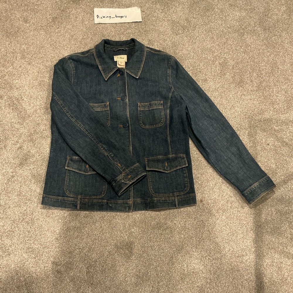 L.L. Bean Women's Dark Blue Jean‎ Jacket women’s size extra large